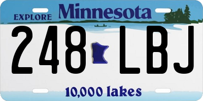 MN license plate 248LBJ