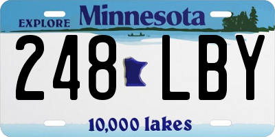 MN license plate 248LBY