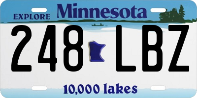 MN license plate 248LBZ