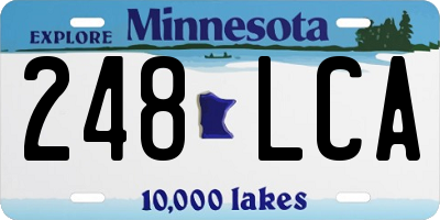 MN license plate 248LCA
