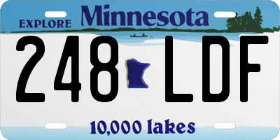 MN license plate 248LDF