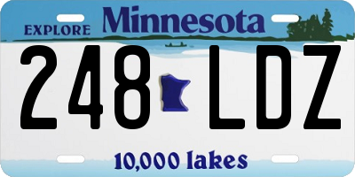 MN license plate 248LDZ