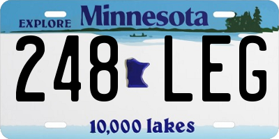 MN license plate 248LEG