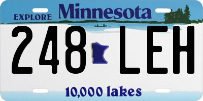 MN license plate 248LEH