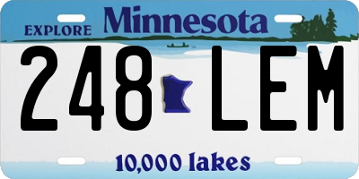 MN license plate 248LEM