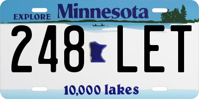 MN license plate 248LET