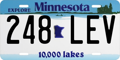 MN license plate 248LEV