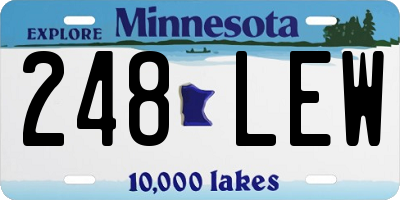 MN license plate 248LEW