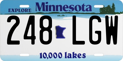 MN license plate 248LGW