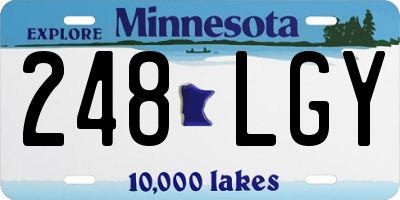 MN license plate 248LGY