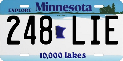 MN license plate 248LIE