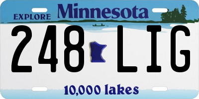 MN license plate 248LIG