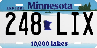 MN license plate 248LIX