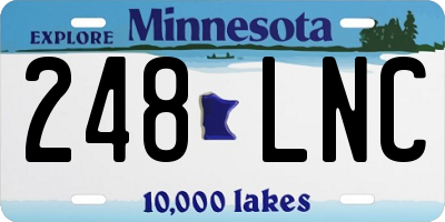 MN license plate 248LNC
