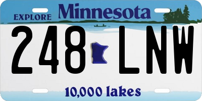 MN license plate 248LNW