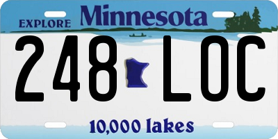 MN license plate 248LOC