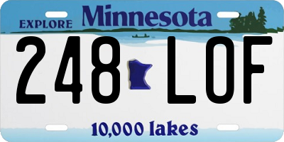 MN license plate 248LOF