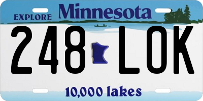 MN license plate 248LOK