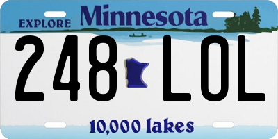 MN license plate 248LOL