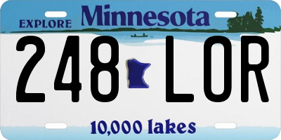 MN license plate 248LOR