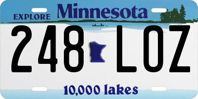 MN license plate 248LOZ