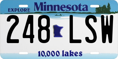 MN license plate 248LSW