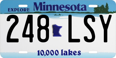 MN license plate 248LSY