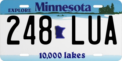 MN license plate 248LUA