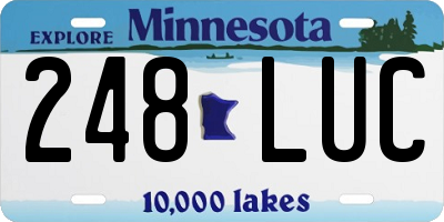 MN license plate 248LUC