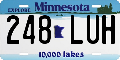 MN license plate 248LUH