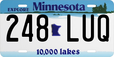 MN license plate 248LUQ