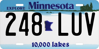MN license plate 248LUV