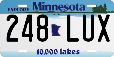 MN license plate 248LUX