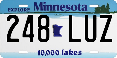 MN license plate 248LUZ