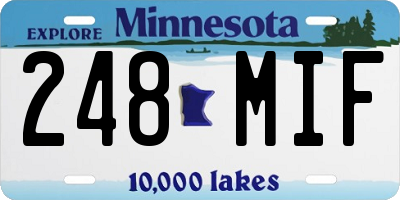 MN license plate 248MIF