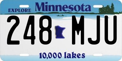 MN license plate 248MJU