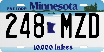 MN license plate 248MZD