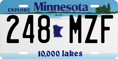 MN license plate 248MZF