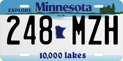 MN license plate 248MZH
