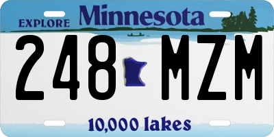 MN license plate 248MZM