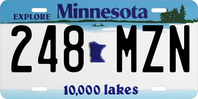 MN license plate 248MZN