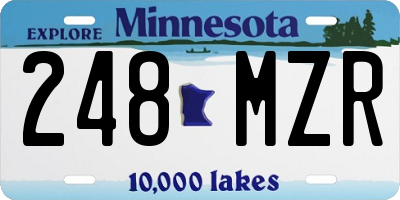 MN license plate 248MZR