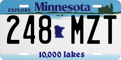 MN license plate 248MZT