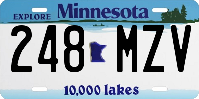 MN license plate 248MZV