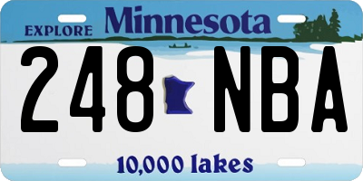 MN license plate 248NBA