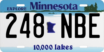MN license plate 248NBE
