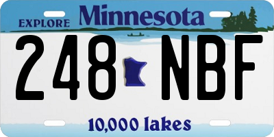 MN license plate 248NBF
