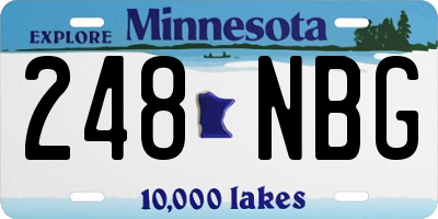 MN license plate 248NBG