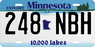 MN license plate 248NBH