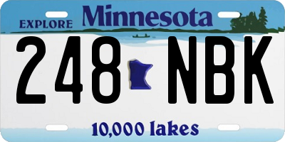 MN license plate 248NBK